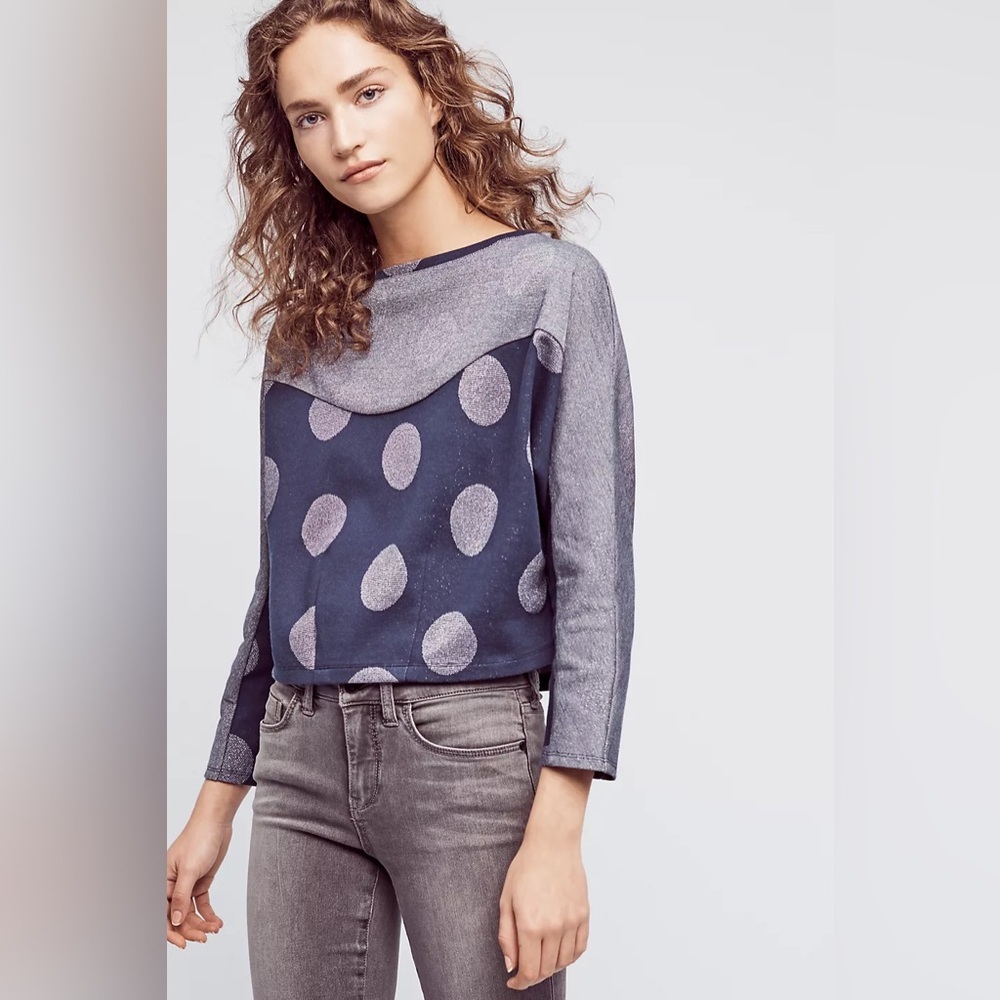Anthropologie Metallic Dot Sweatshirt - Size XS